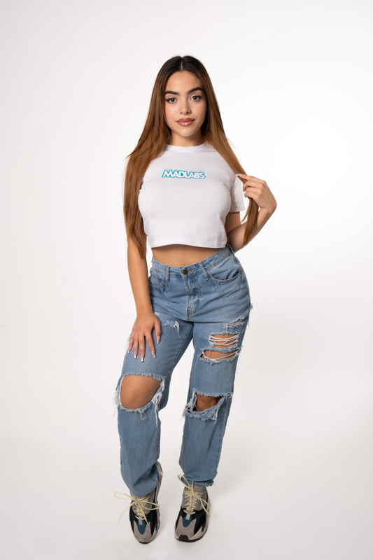 MAD LABS CLASSIC LOGO CROPPED T-SHIRT - WHITE image 1
