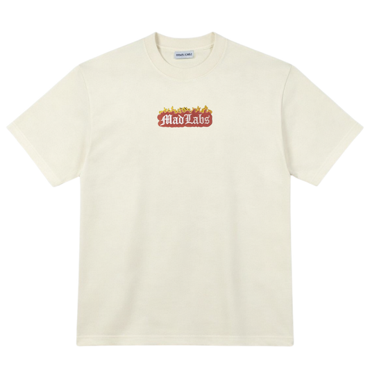 Mad Labs Fire Logo T-Shirt – Cream