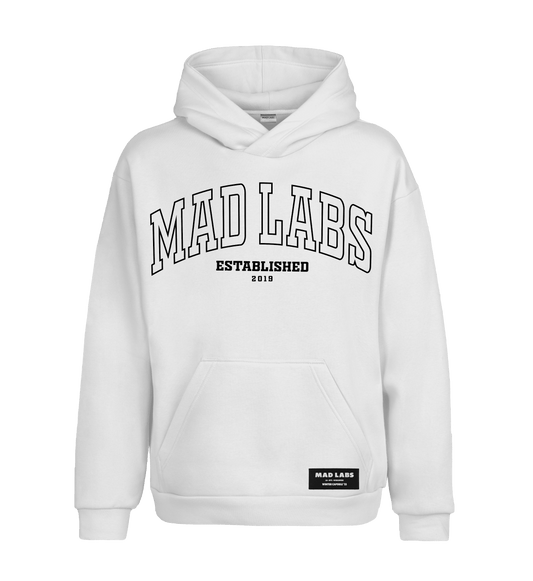 MAD LABS EST 2019 HOODIE - WHITE image 0