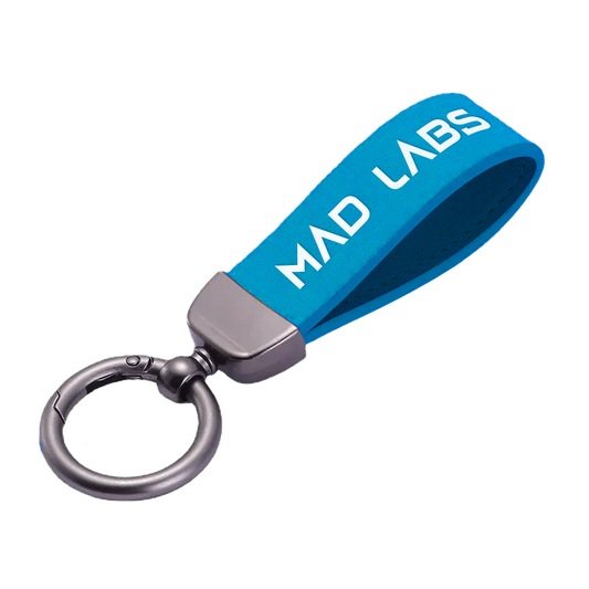MAD LABS LEATHER CAR KEYCHAIN - BABY BLUE image 0