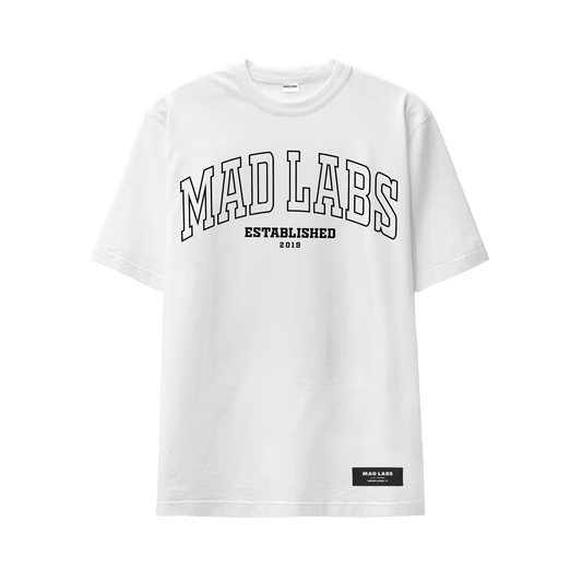 MAD LABS EST 2019 T-SHIRT - WHITE image 0