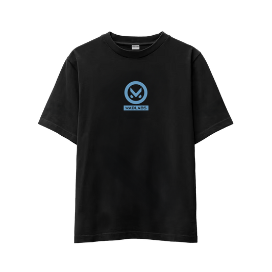 MAD Blue Face LOGO T-SHIRT - BLACK image 0