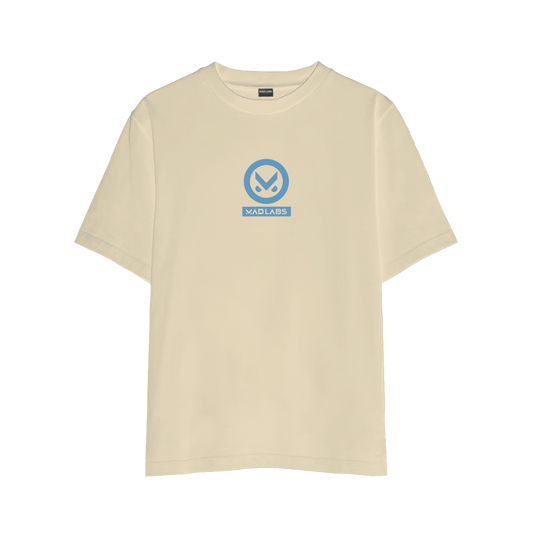 MAD Blue Face LOGO T-SHIRT - Cream image 0
