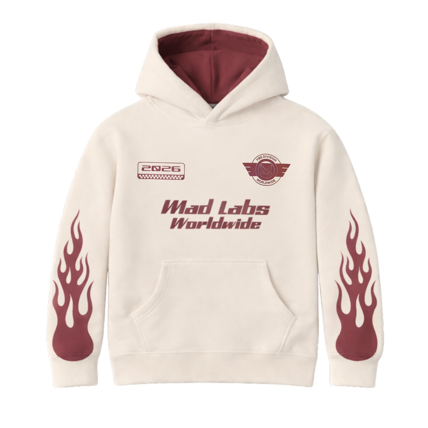 MAD LABS CREAM FIRE HOODIE