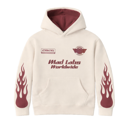MAD LABS CREAM FIRE HOODIE