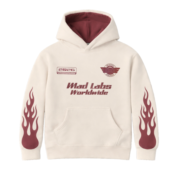 MAD LABS CREAM FIRE HOODIE