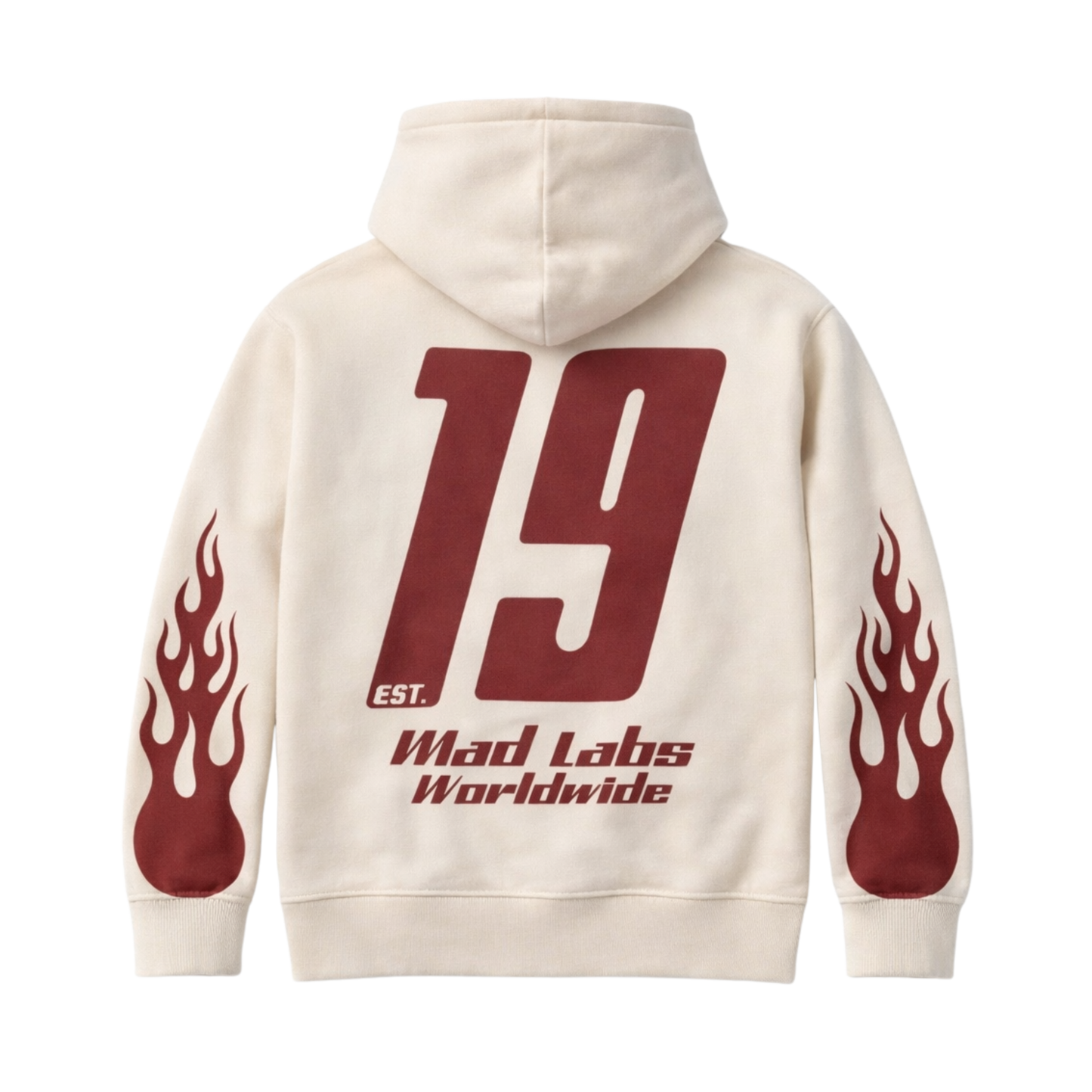 MAD LABS CREAM FIRE HOODIE