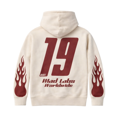 MAD LABS CREAM FIRE HOODIE