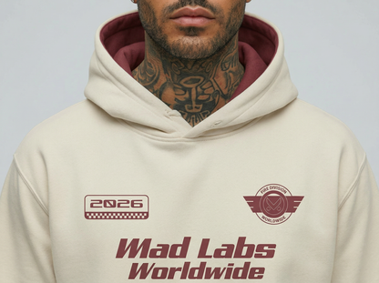 MAD LABS CREAM FIRE HOODIE