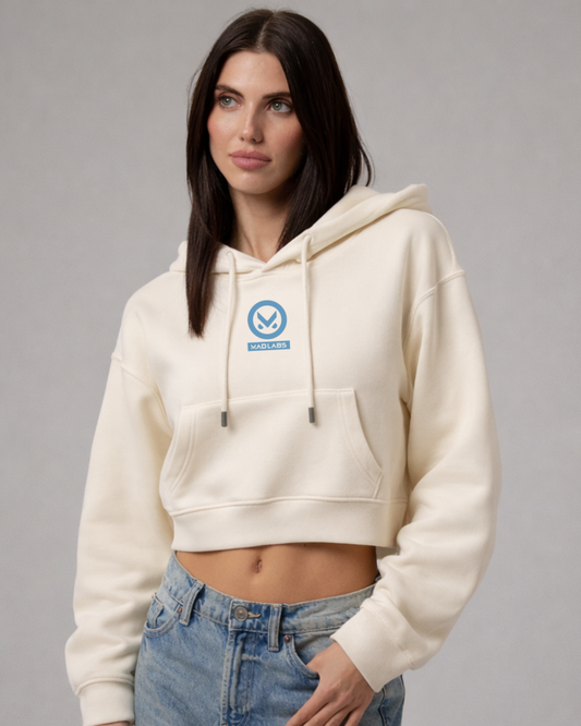 MAD LABS Women’s Cream Cropped Hoodie