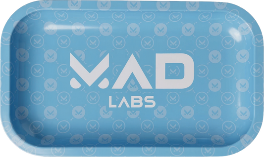 MAD LABS PREMIUM METAL ROLLING TRAY BLUE LOGO PATTERN