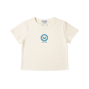 Mad Labs Blue Logo Cropped Teeshirt– Cream