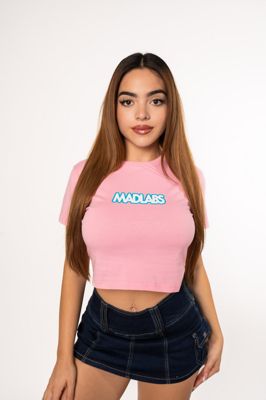 MAD LABS CLASSIC LOGO CROPPED T-SHIRT - PINK image 1